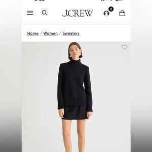 Black J Crew Women’s XL cotton turtleneck sweater long sleeve NWT